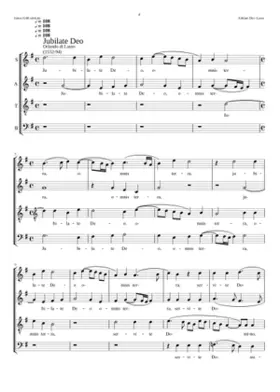 Jubilate Deo a 4 (a 6-part setting appeared in Modulorum modulatorum secundum volumen (Paris 1565))