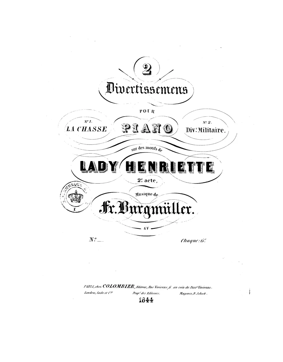 Deux divertissements sur des motifs de 'Lady Henriette', 2e. acte - Page 1