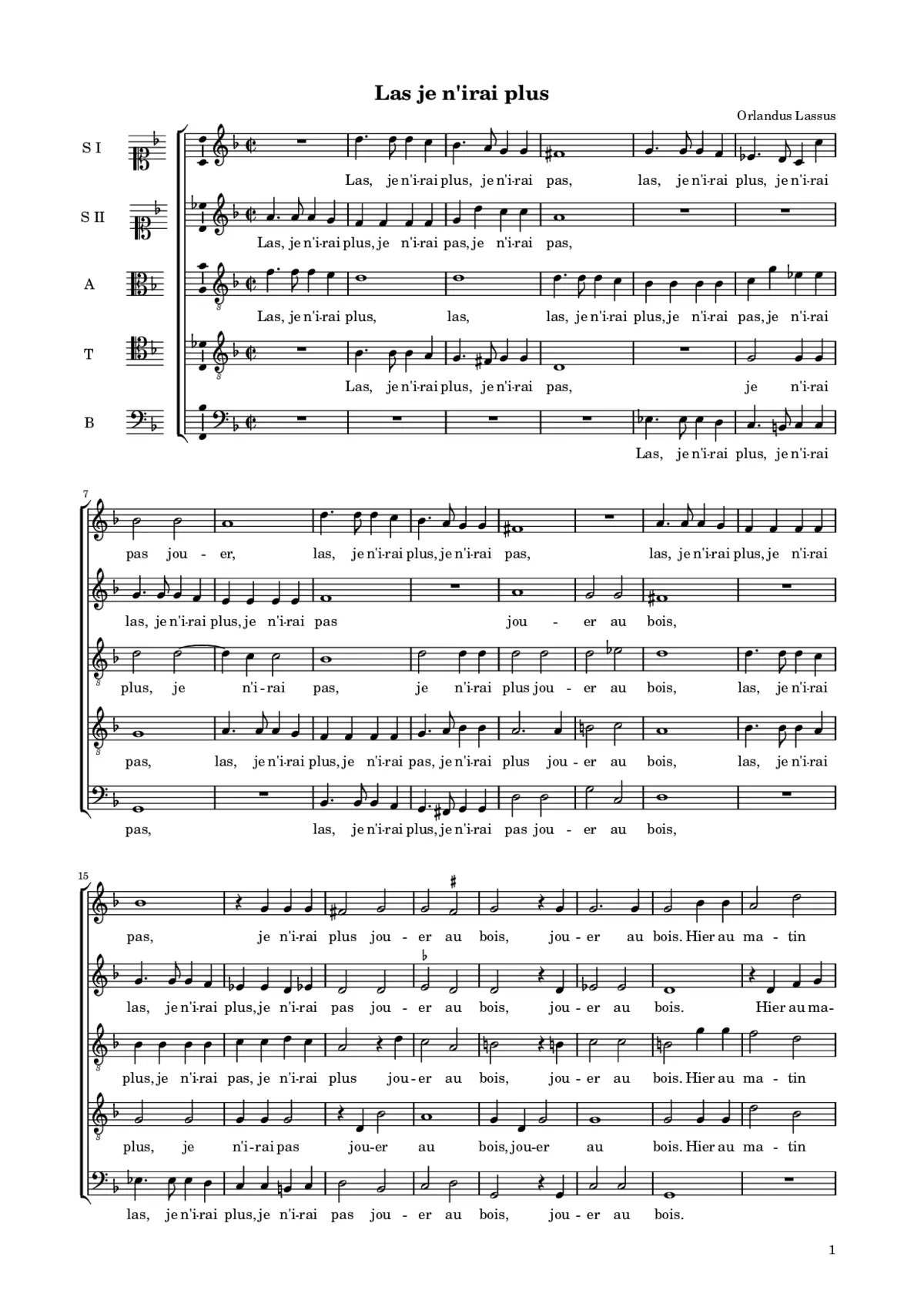 Las, je n'irai plus - Page 1