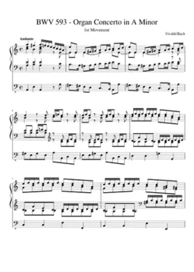 Organ Concerto in A minor BWV 593