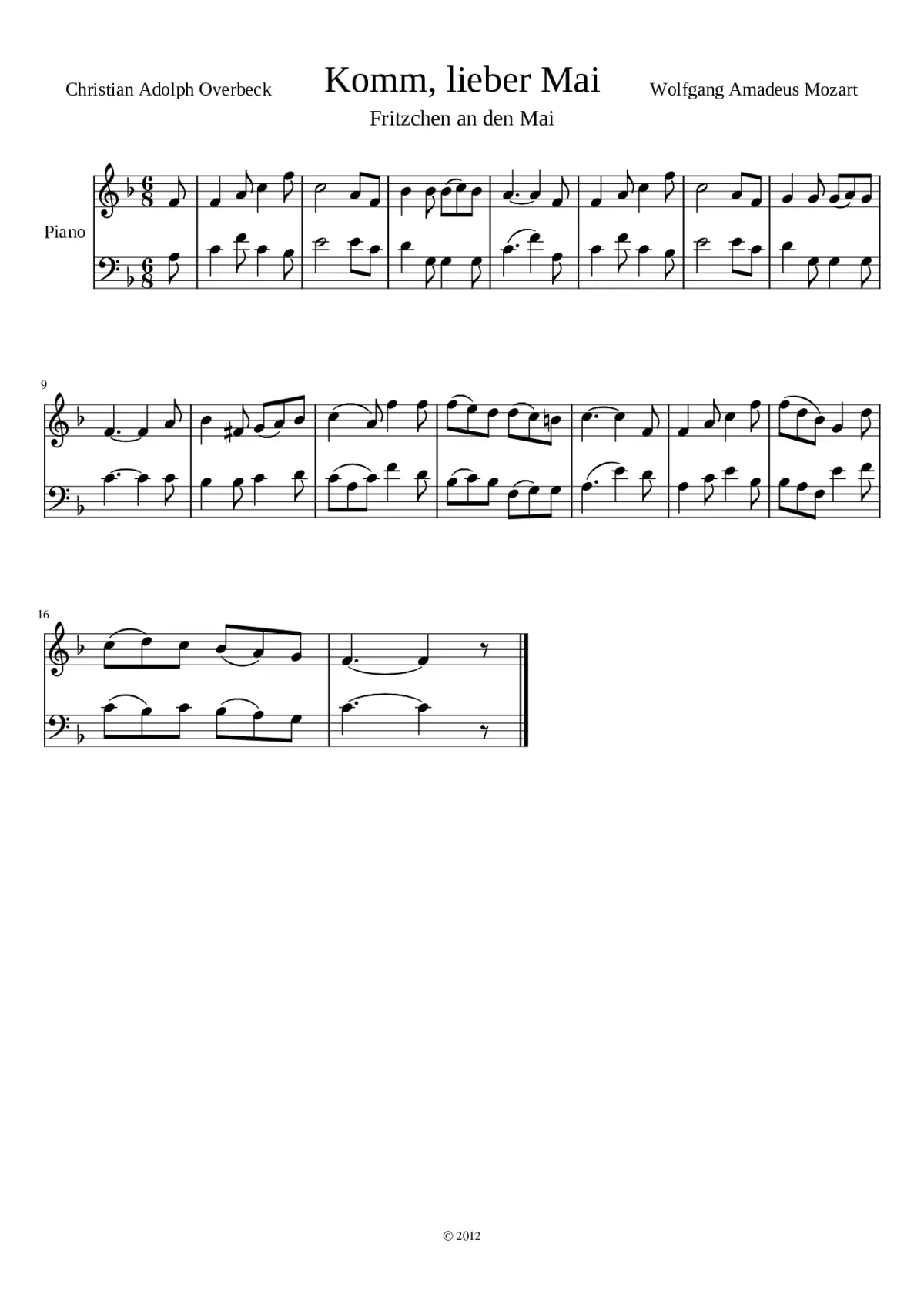 Sehnsucht nach dem Frühling K.596 - Page 1