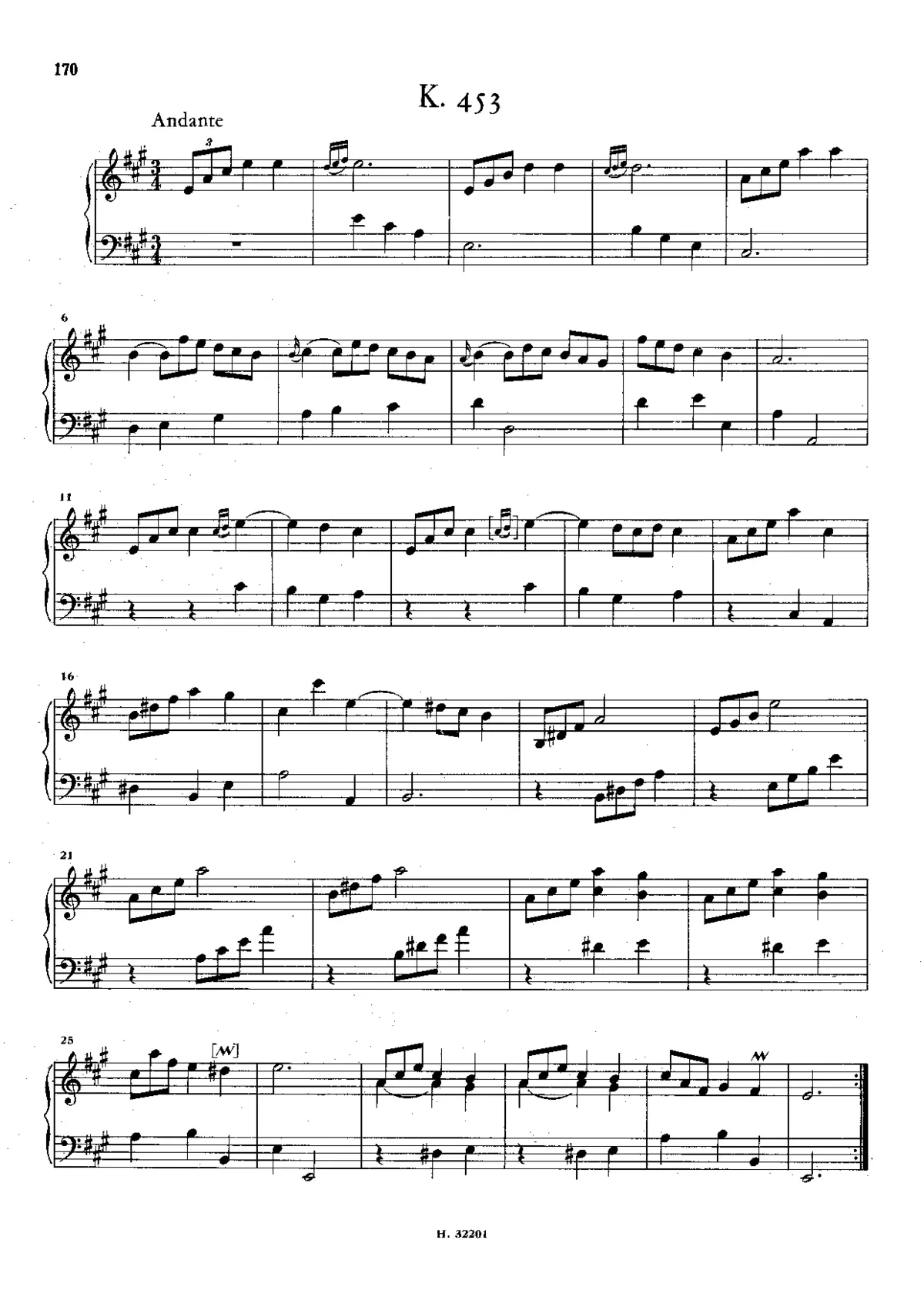 Keyboard Sonata in A major - Page 1