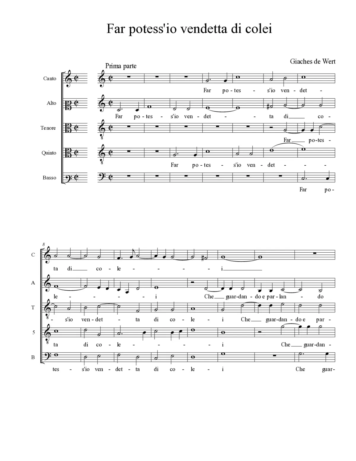 Far potess'io vendetta di colei - Page 1