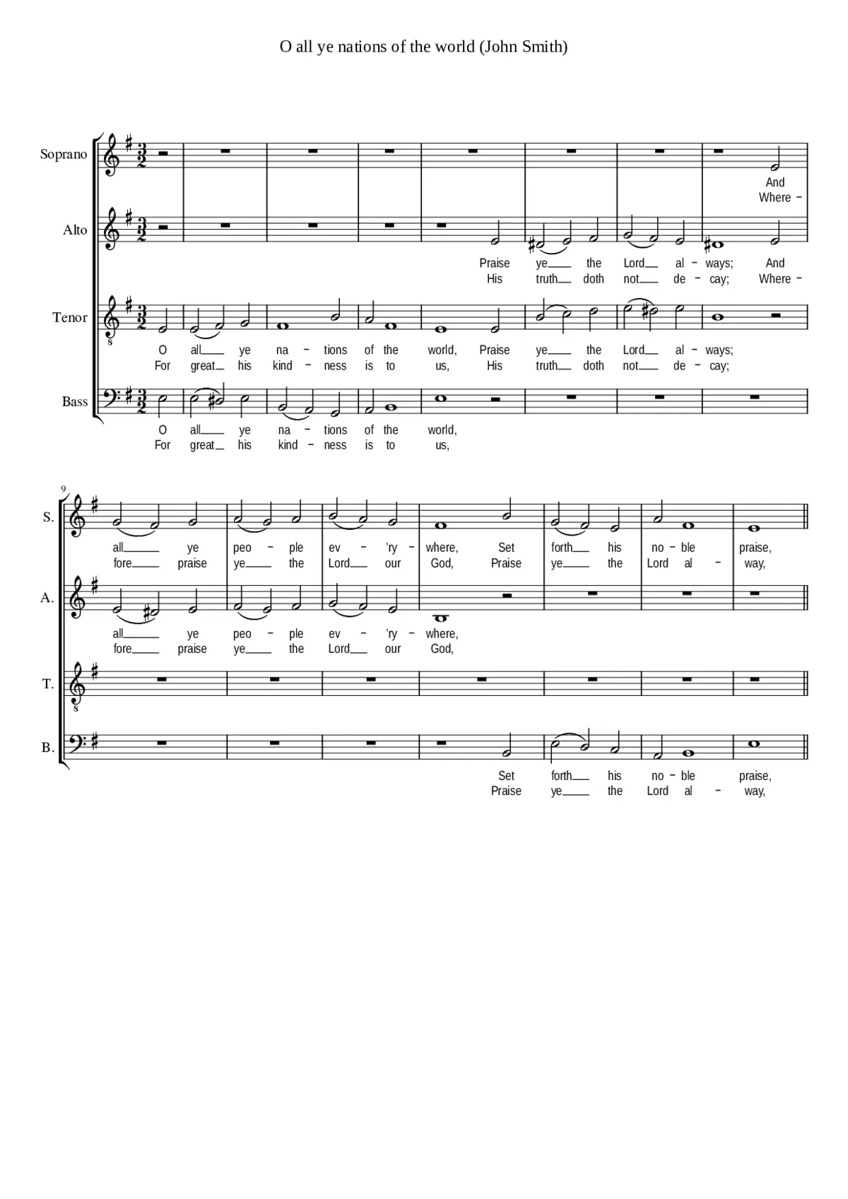 O all ye nations of the world - Page 1