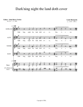 Darkening night the land doth cover