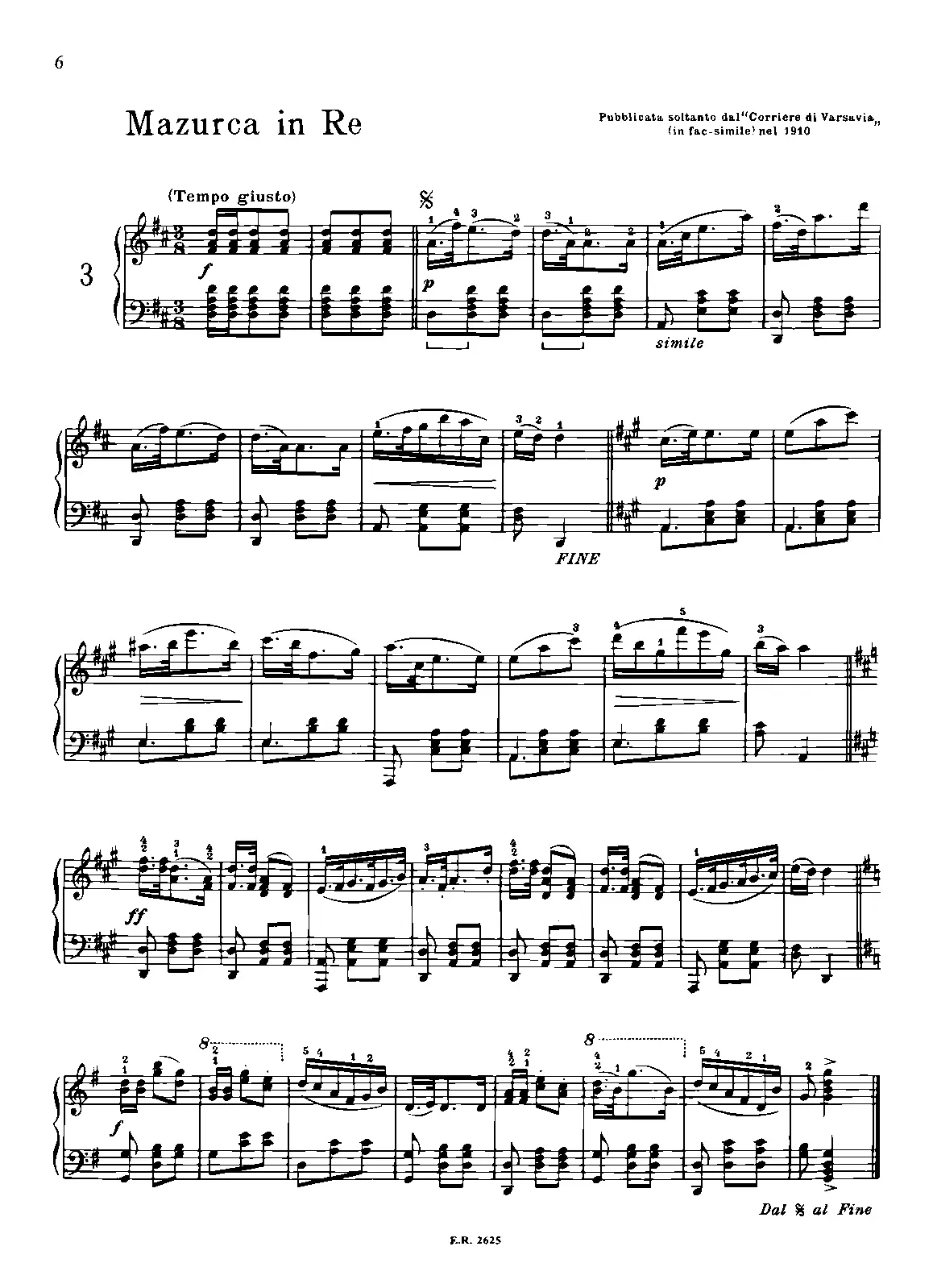 Mazurka in D major - Page 1