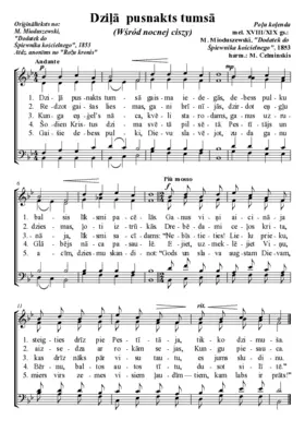 Dziļā pusnakts tumsā (Wśród nocnej ciszy)