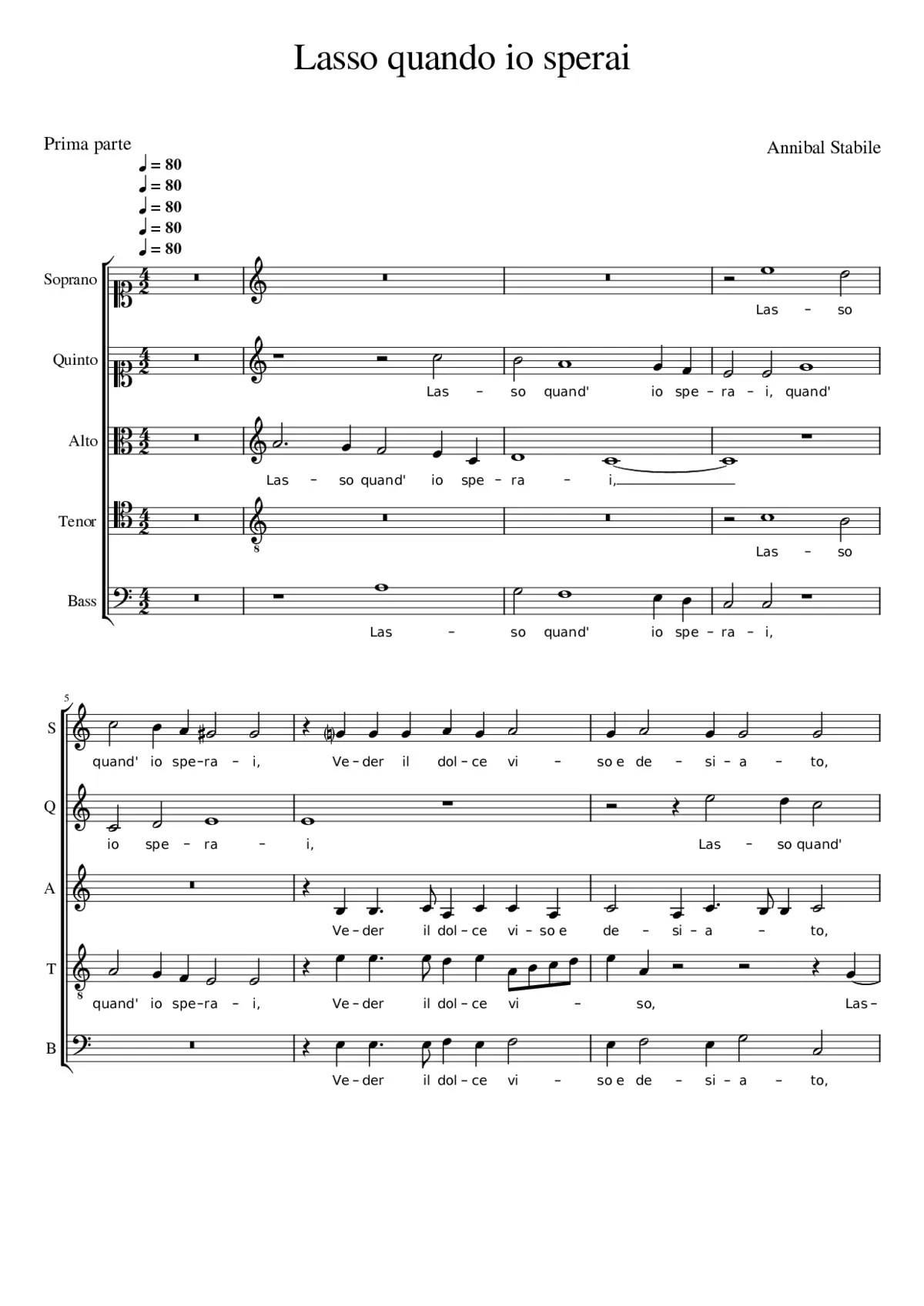 Lasso quando io sperai - Page 1