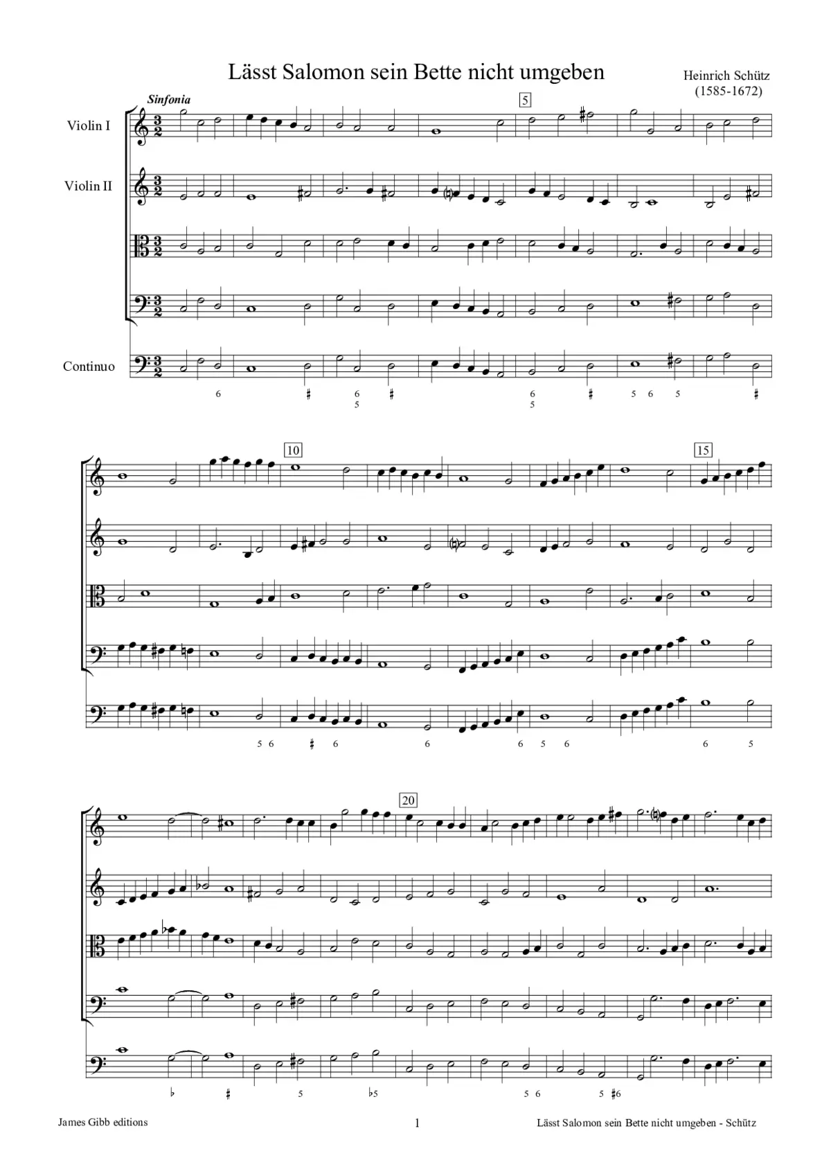 Lässt Salomon sein Bette nicht umgeben, SWV 452 - Page 1