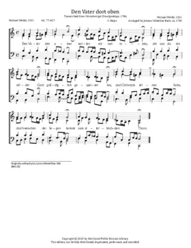 Den Vater dort oben, BWV 292
