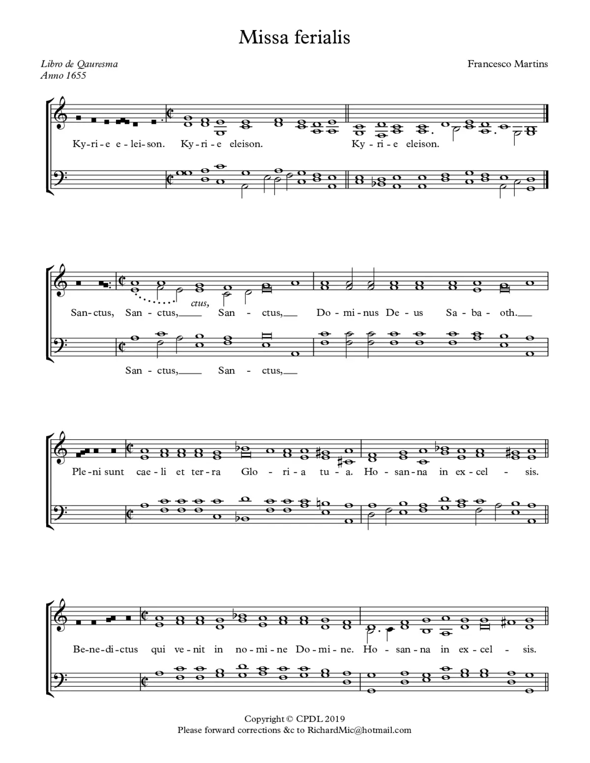 Missa ferialis - Page 1