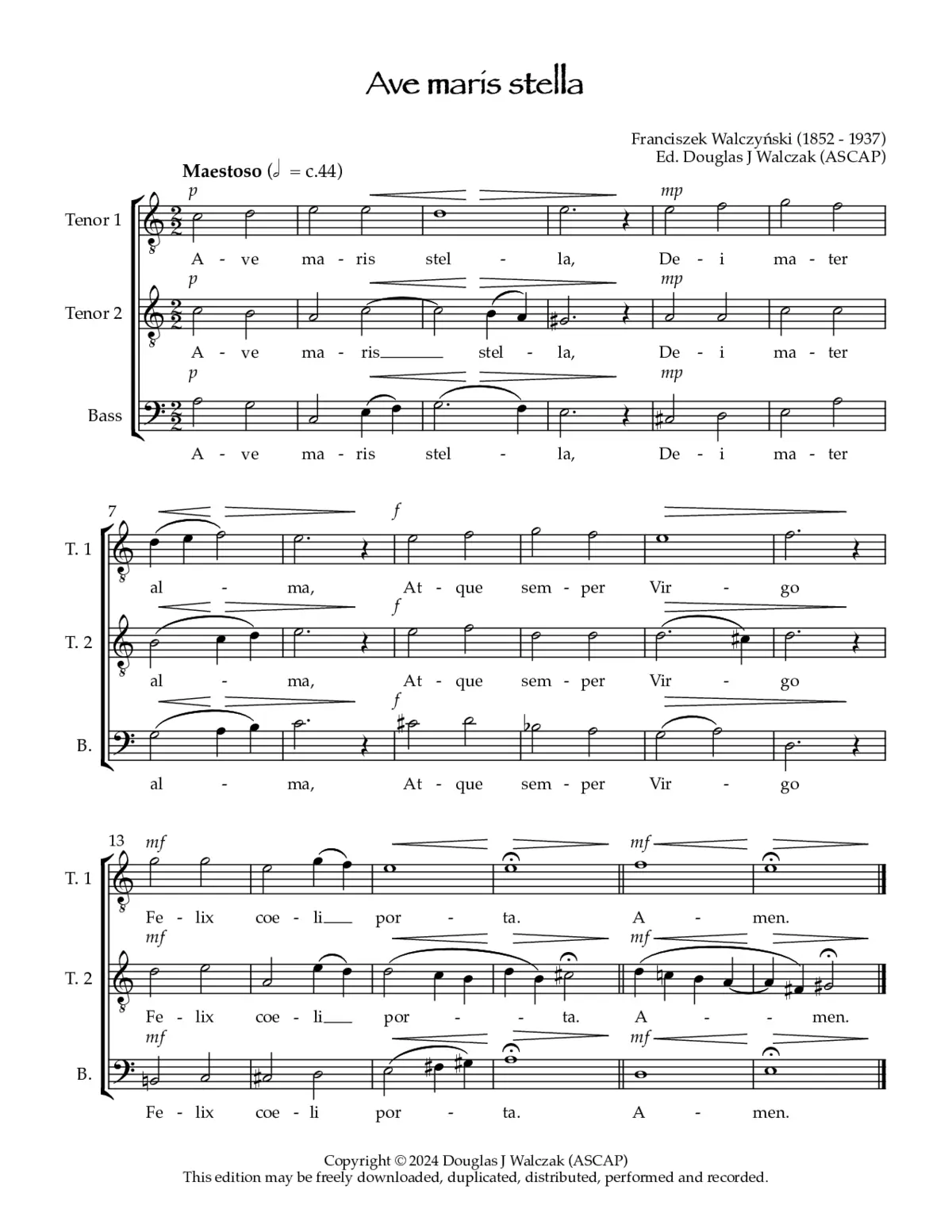 Ave maris stella (Men's Voices) - Page 1