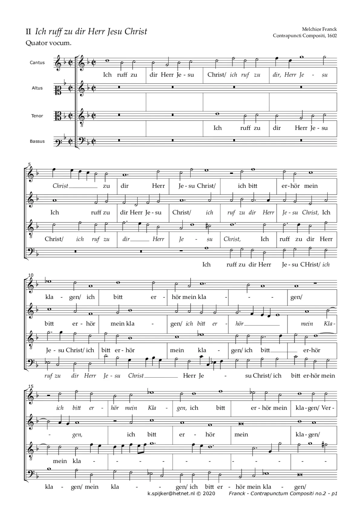 Ich ruf zu dir, Herr Jesu Christ - Page 1