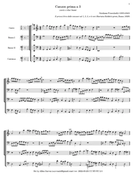 Canzon II à due bassi e canto, F 8.25b