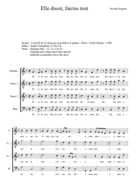 Elle disoit faictes tout