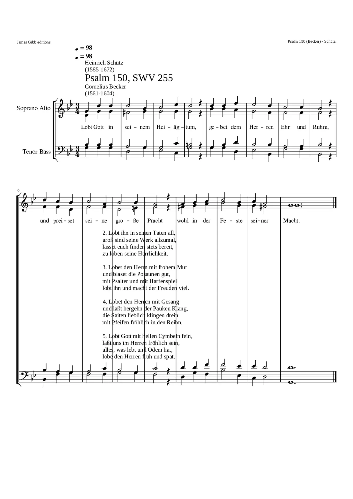 Lobt Gott in seinem Heiligtum SWV 255 - Page 1