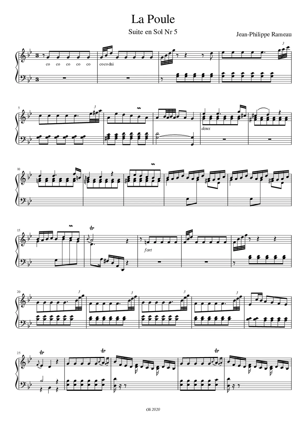 La poule Suite en sol - Page 1