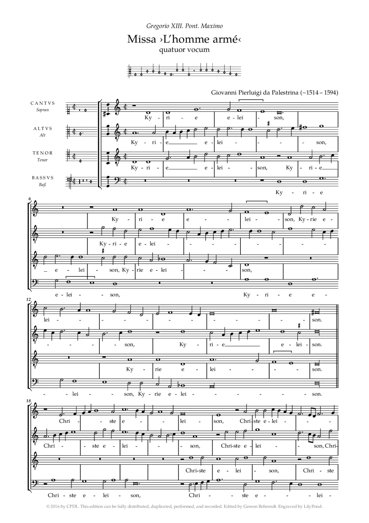 Missa L'homme armé a 4 - Page 1