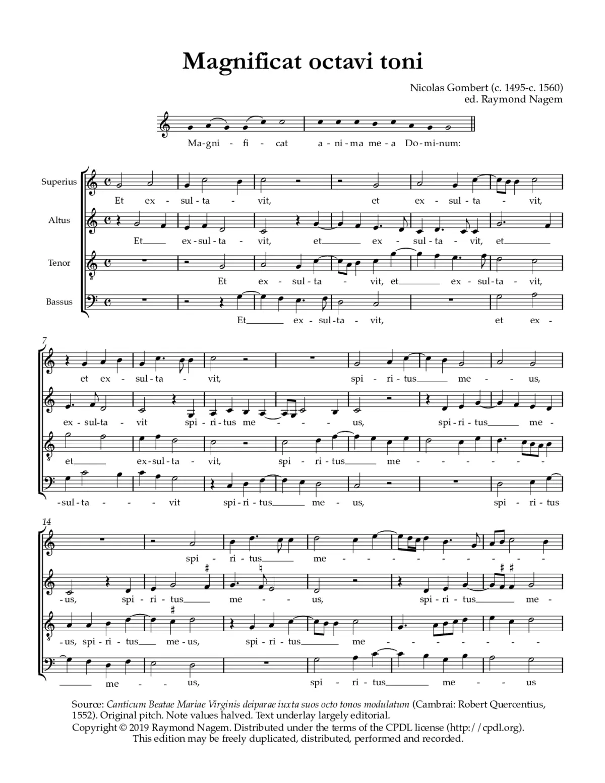 Magnificat octavi toni - Page 1