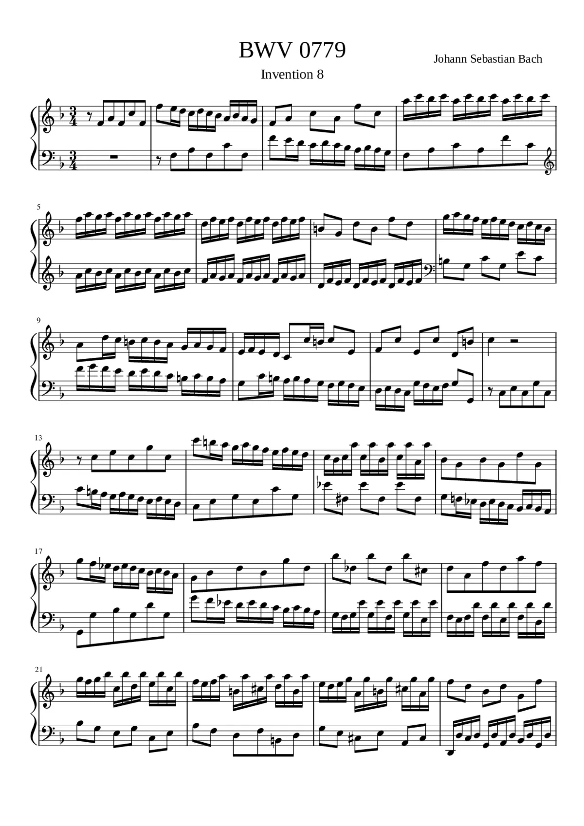 Invention in F major BWV 779 - Page 1