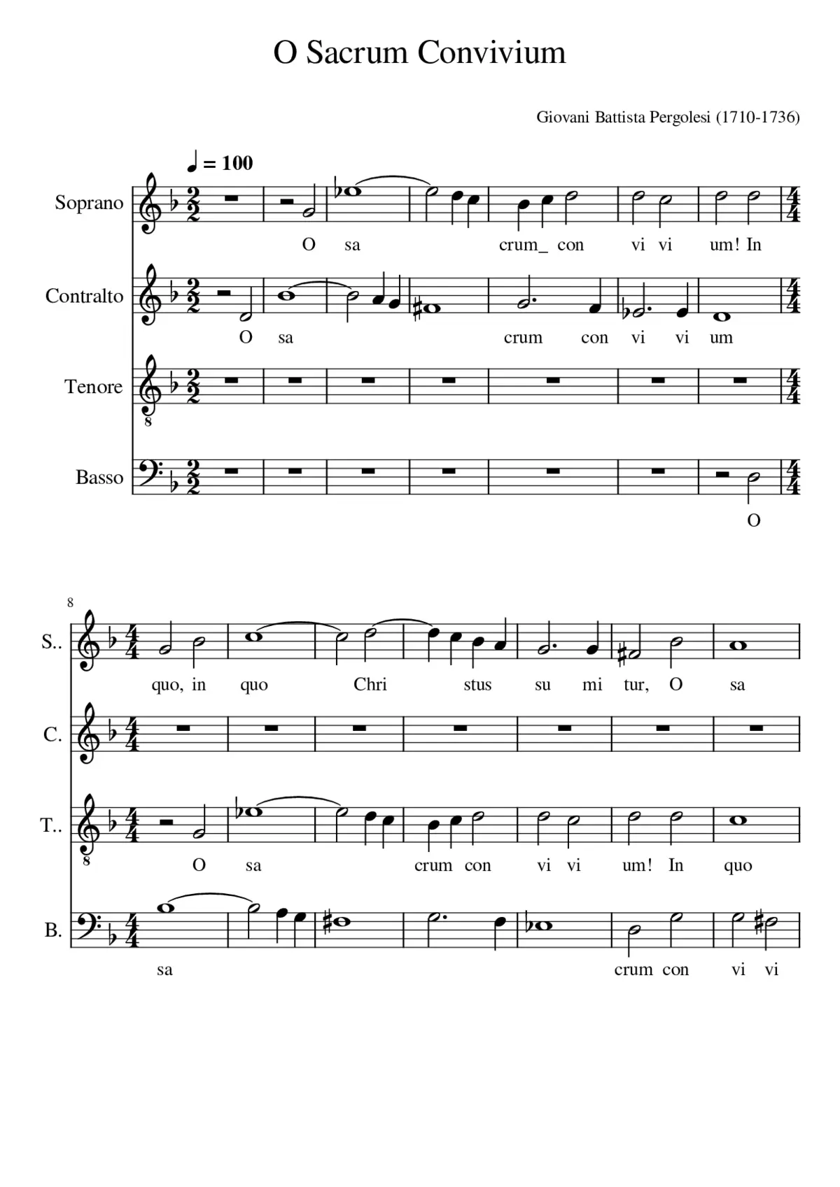 O sacrum convivium - Page 1