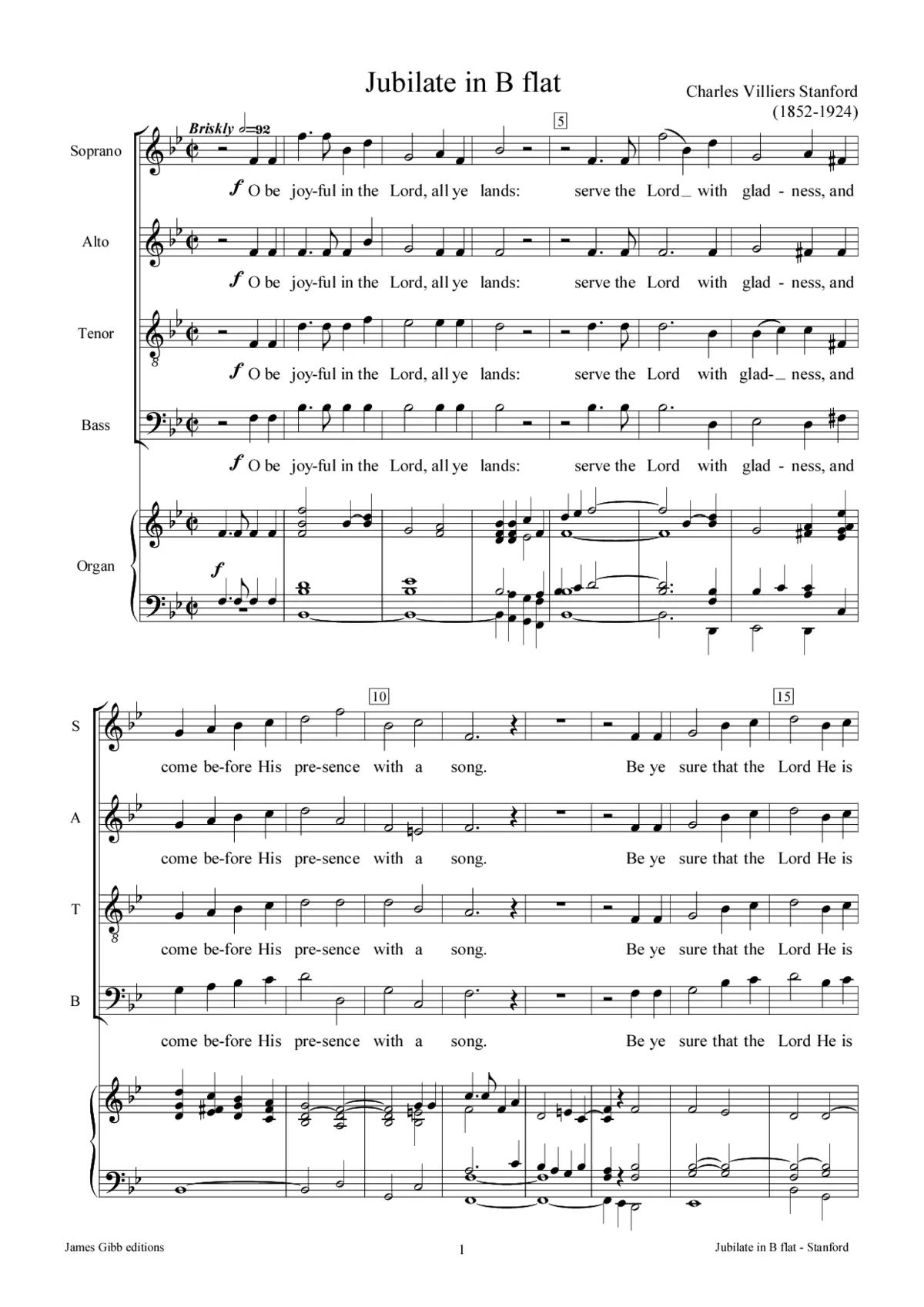Jubilate in B flat, Op. 10 - Page 1