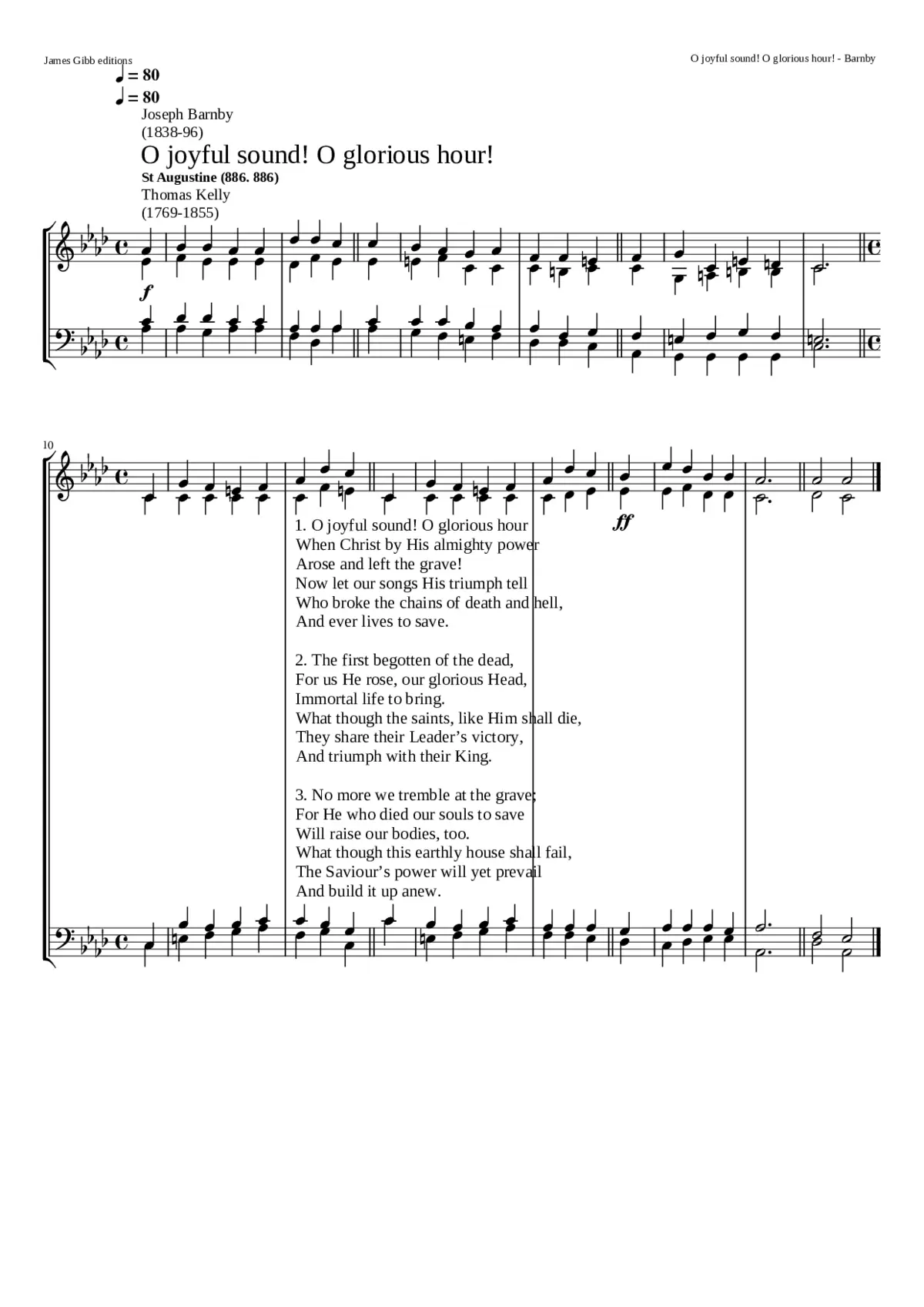 O joyful sound! O glorious hour - Page 1