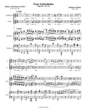 Flammenauge, dunkles Haar, Op. 65, No. 14