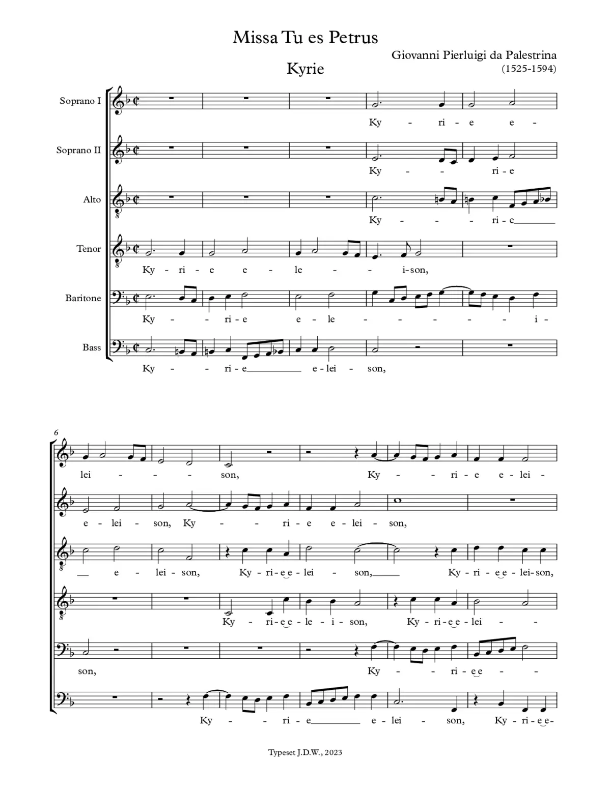 Missa Tu es Petrus a 6 - Page 1