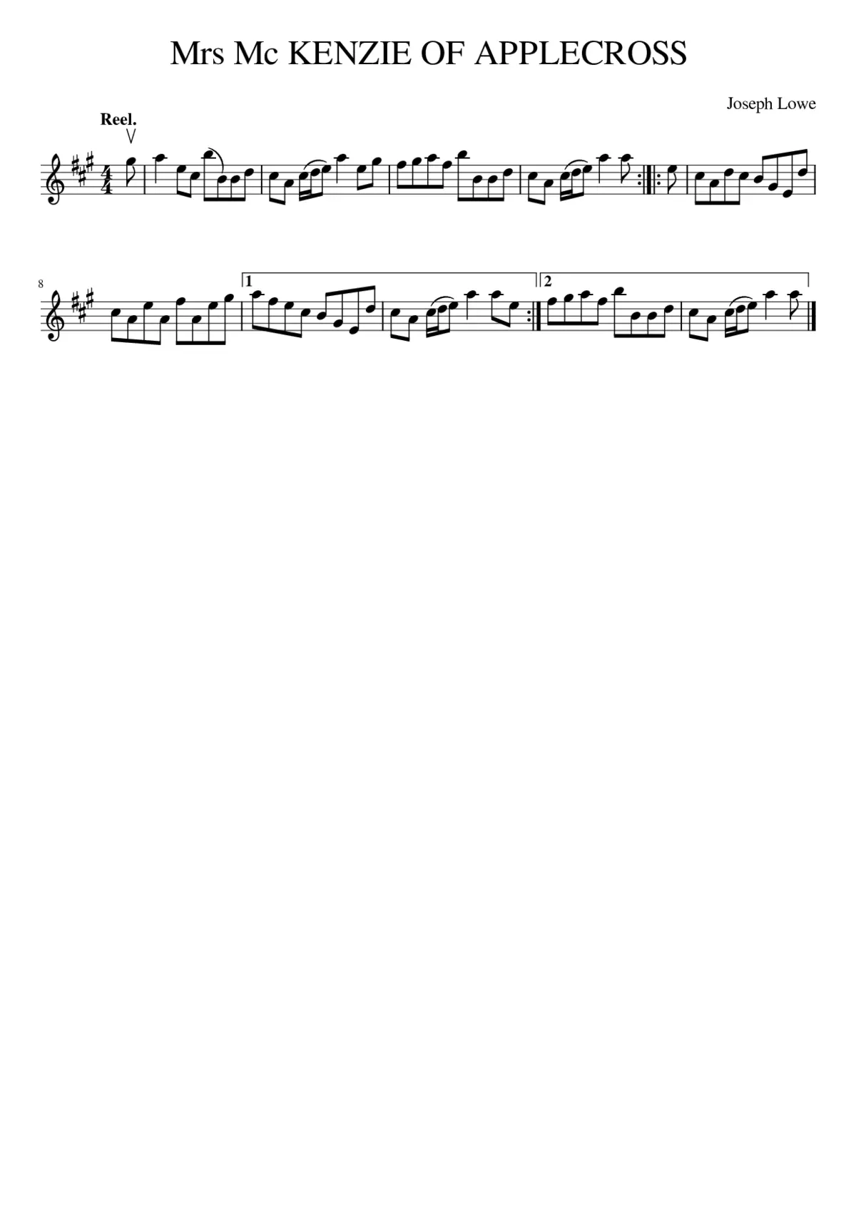 Mrs Mc KENZIE OF APPLECROSS - Page 1