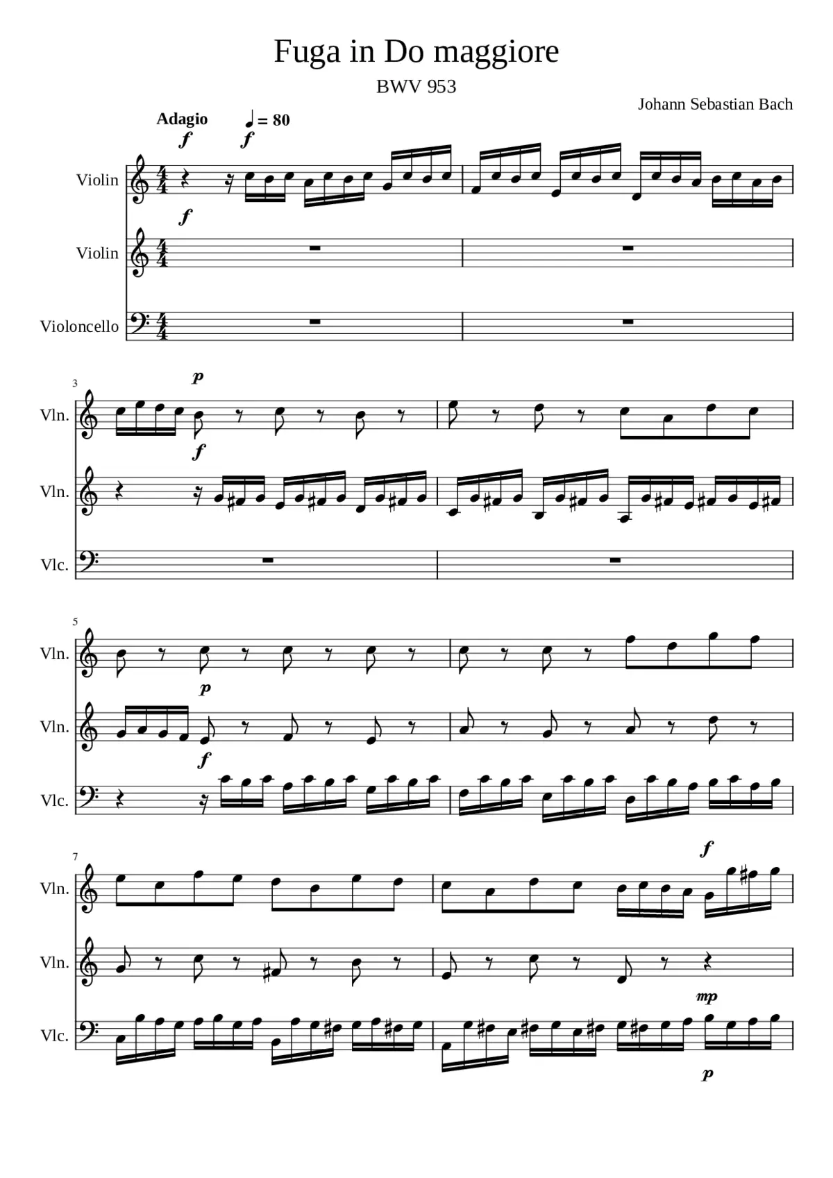 Fugue in C major BWV 953 - Page 1