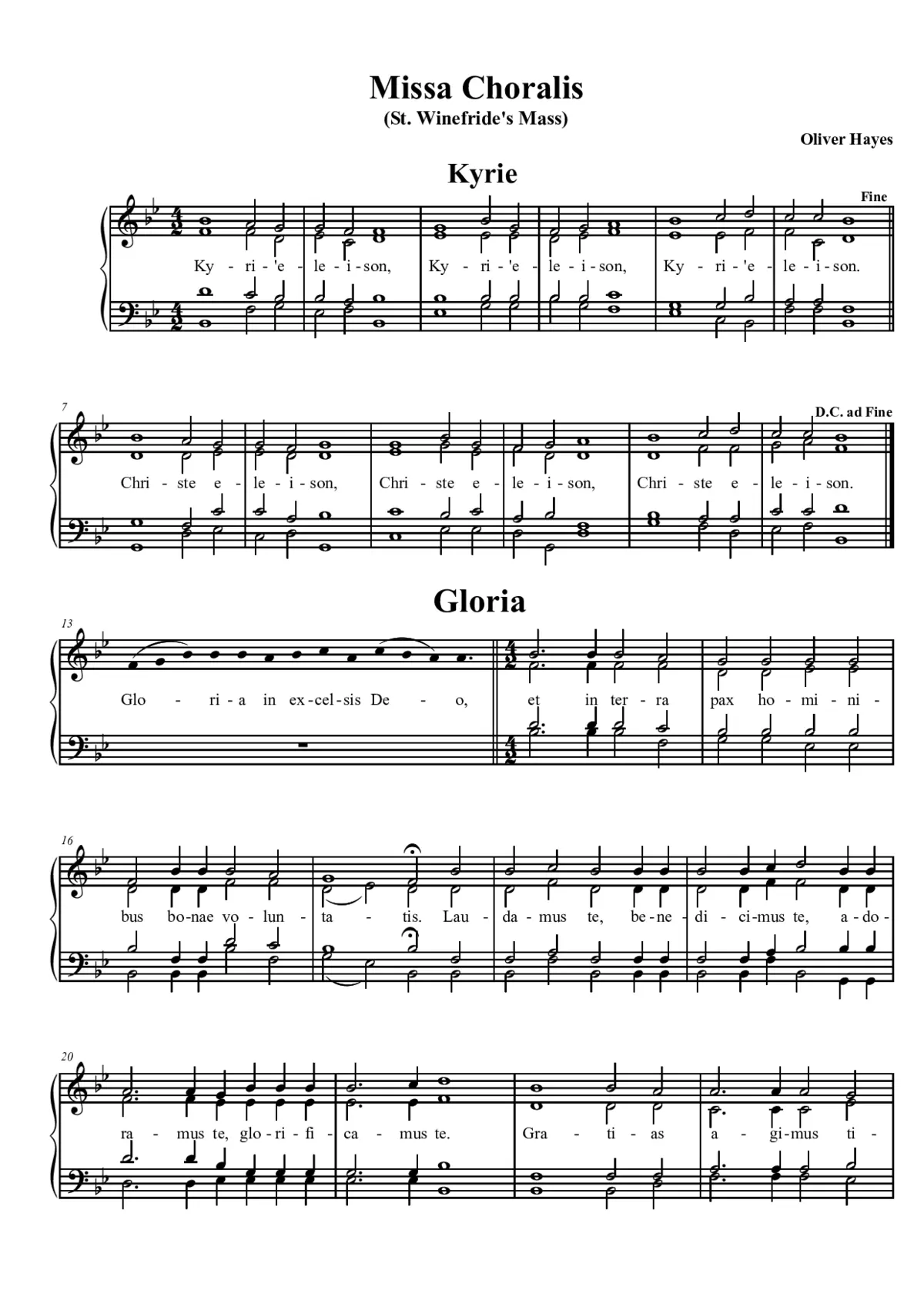 Missa Choralis (St. Winefride's Mass) - Page 1