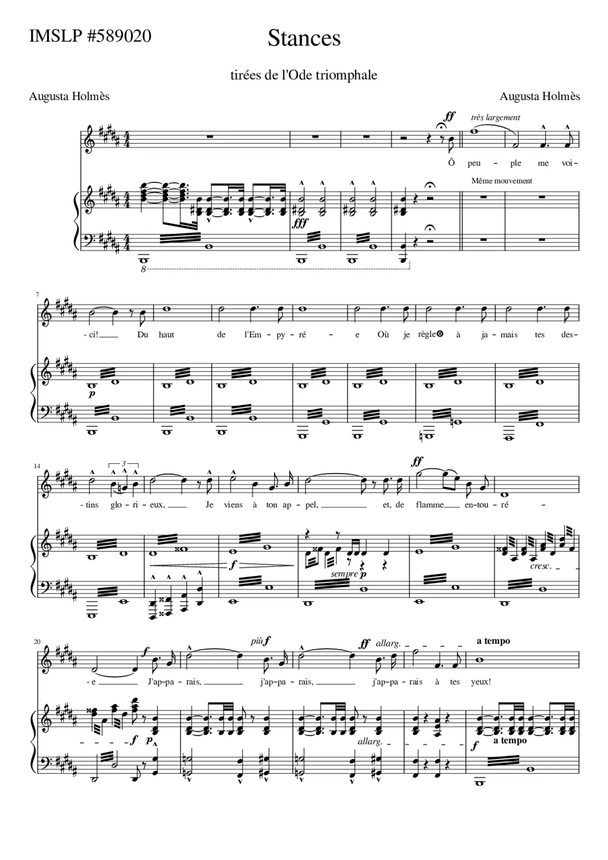 Stances (tirées de L'Ode triomphale) - Page 1