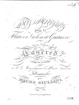 Pot-Pourri pour la Flûte ou Violon et Guitarre