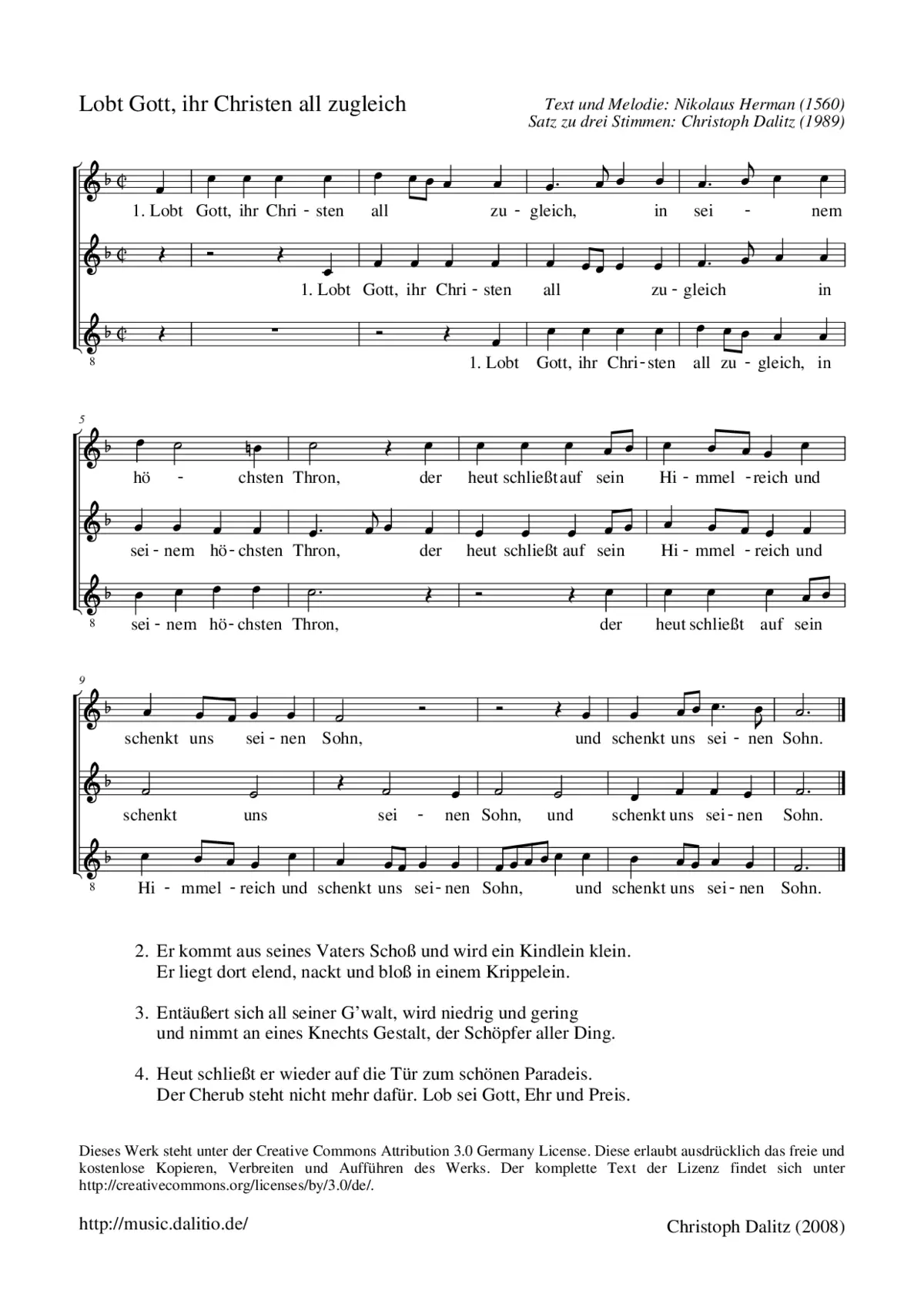 Lobt Gott, ihr Christen all zugleich - Page 1
