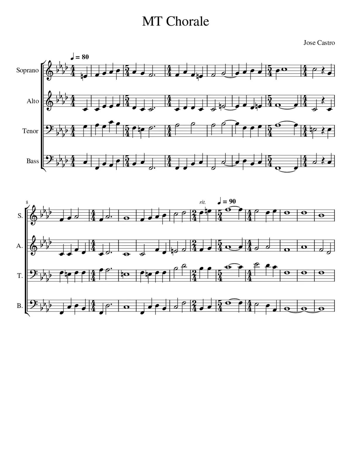 Music Theory Chorale. - Page 1