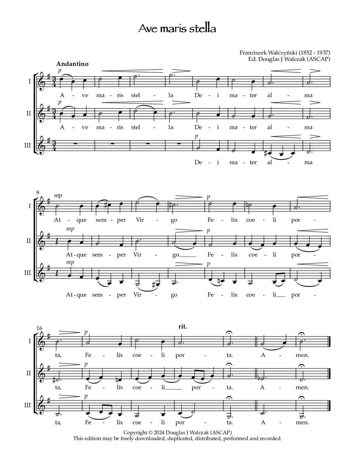 Ave maris stella in F a3 - Page 1