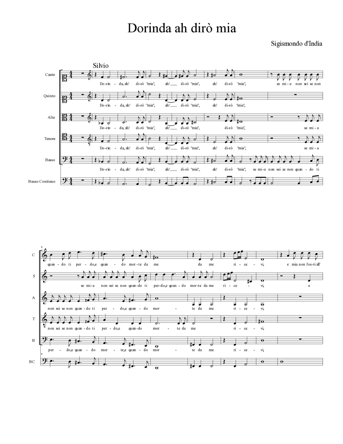 Dorinda ah dirò mia - Page 1