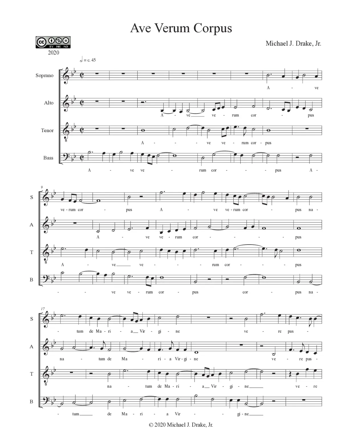 Ave verum corpus - Page 1