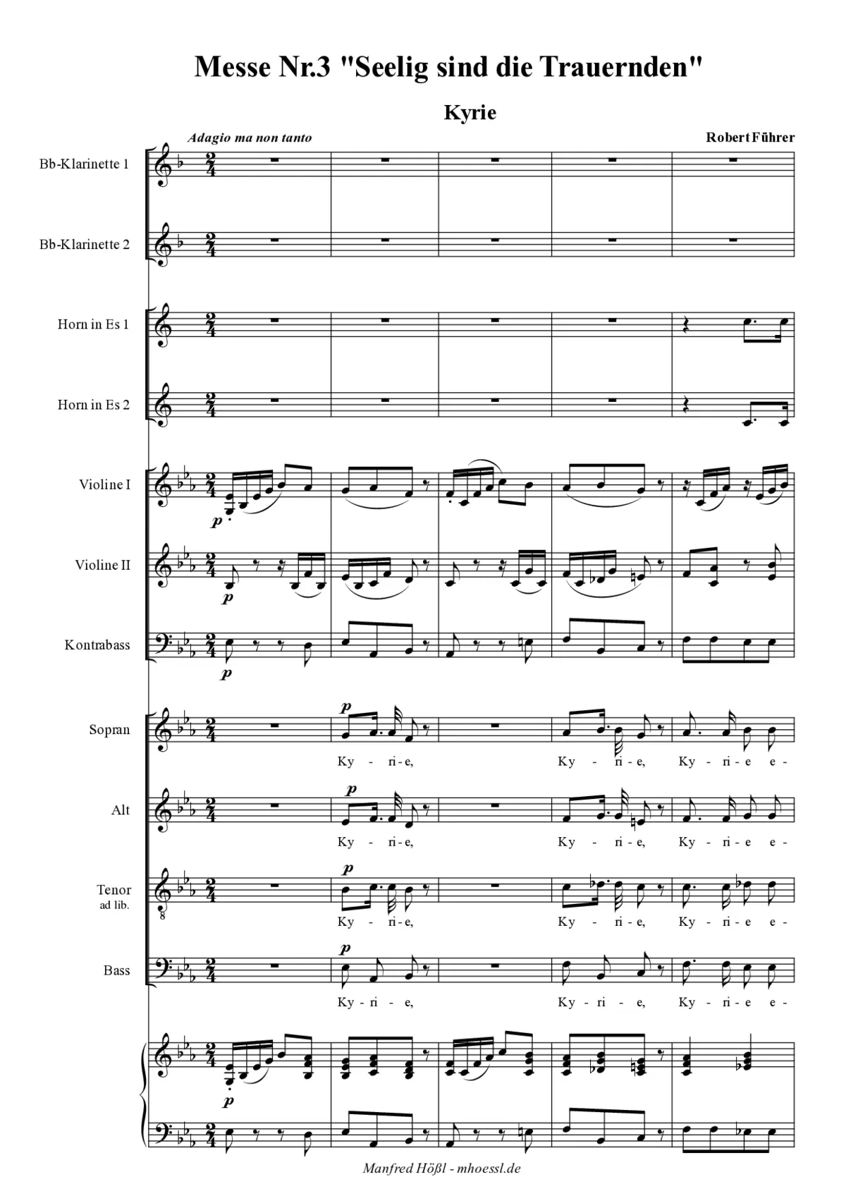 Missa "Seelig sind die Trauernden" - Page 1