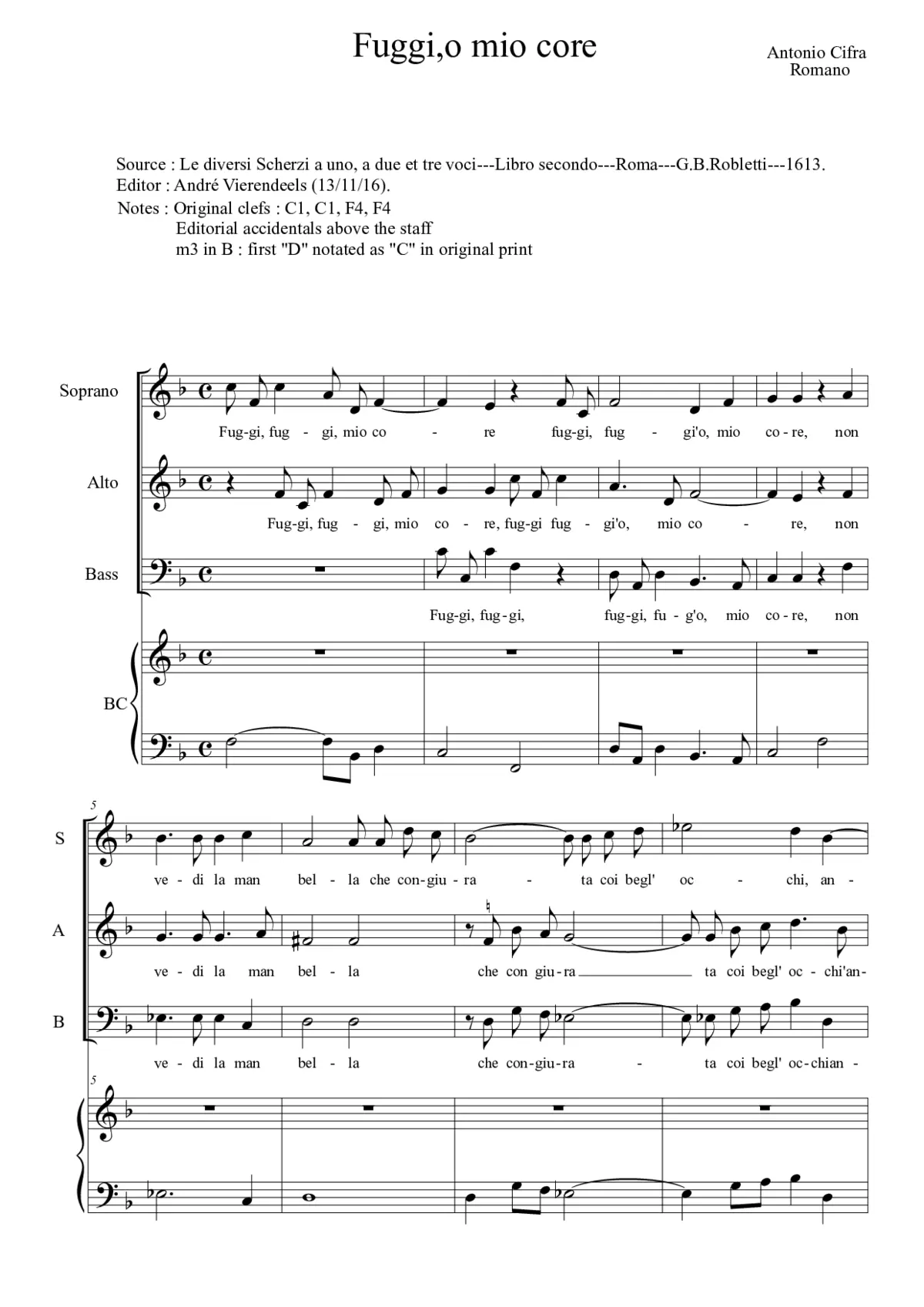 Fuggi, o mio core - Page 1