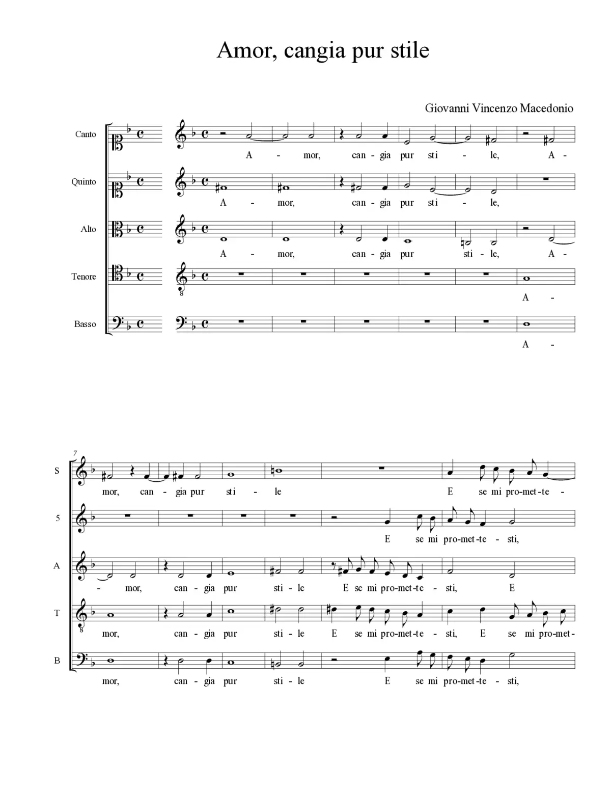 Amor, cangia pur stile - Page 1