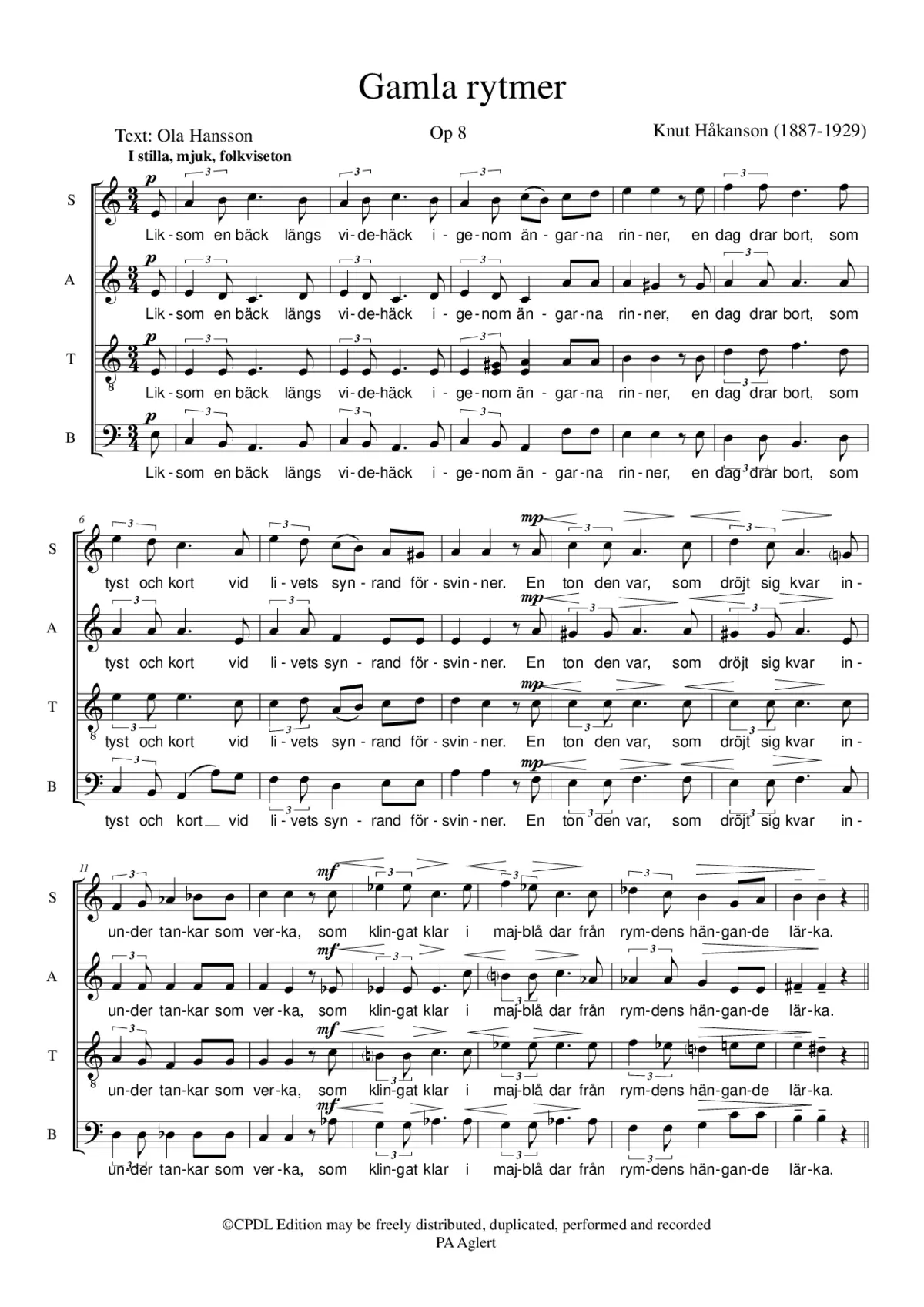 Gamla Rytmer Op. 8 - Page 1