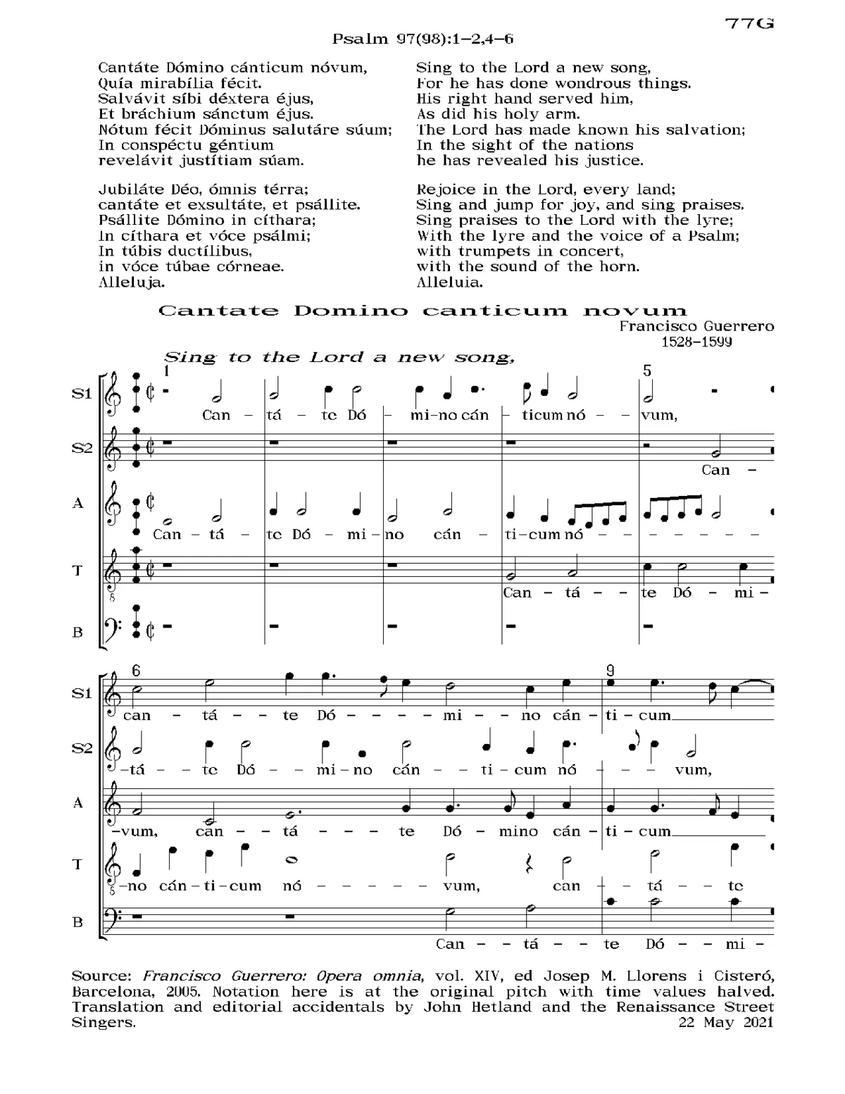 Cantate Domino canticum novum - Page 1