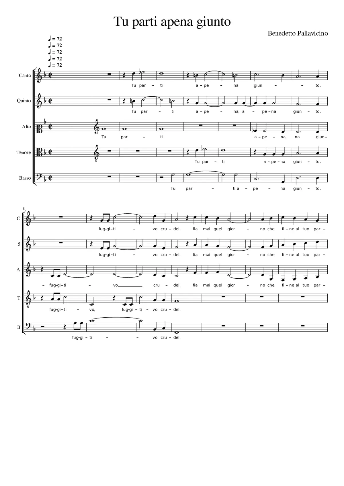 Tu parti apena giunto - Page 1