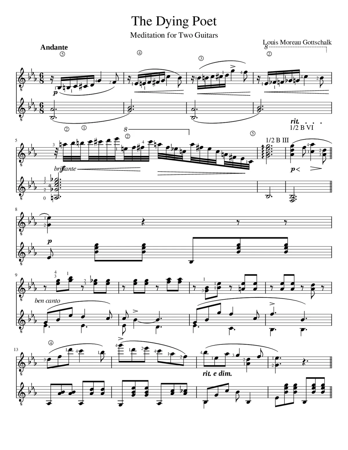 The Dying Poet - Guitar Duo - Page 1