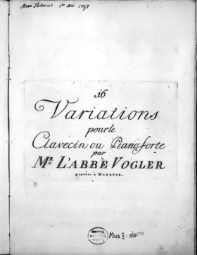 16 Variations pour le Clavecin ou Pianoforte