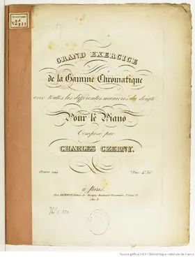 Grand exercice de la gamme chromatique : avec toutes les differentes manières du doigté, Op.244