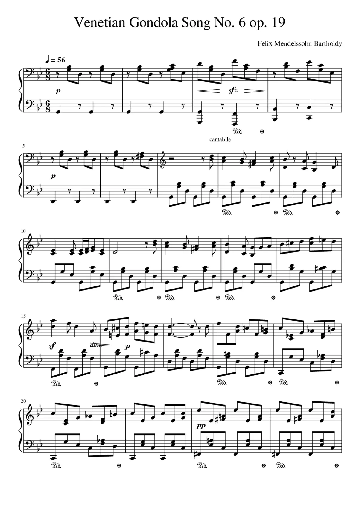 Lieder ohne Worte Op.19b - Page 1