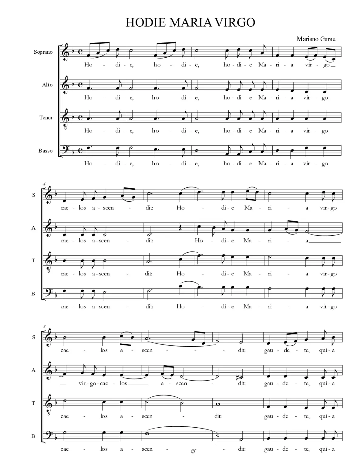 Hodie Maria virgo - Page 1